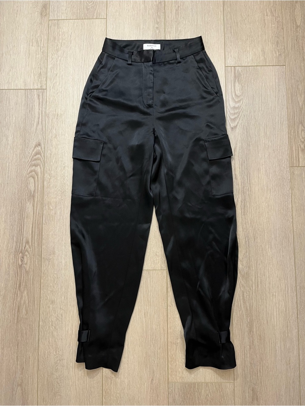 BABATON Black Satin Cargo Pants - FREE SHIPPING on Bundles $95+